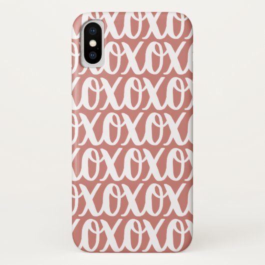 Terracotta Roze Wit Patroon Case-Mate iPhone Case (Achterkant)
