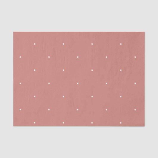 Terracotta Roze Wit Patroon Tissuepapier (Voorkant)