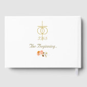 Terracotta Rozen Katholieke bruiloft Folie gastenb Gastenboek (Achterkant)