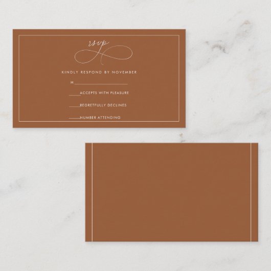 Terracotta RSVP Informatiekaartje (Voorkant / Achterkant)