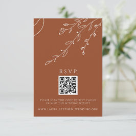 Terracotta RSVP Online QR Code Weddenschap Website Kaart