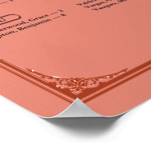 Terracotta Rust Alphabetical Wedding Seating Chart Poster (Hoek)