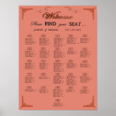 Terracotta Rust Alphabetical Wedding Seating Chart Poster (Voorkant)
