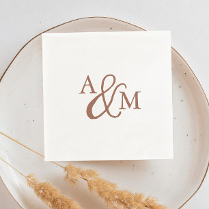 Terracotta Rust Ampersand Monogram Wedding Servet