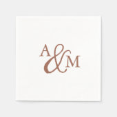 Terracotta Rust Ampersand Monogram Wedding Servet (Voorkant)