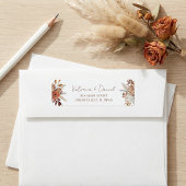 Terracotta Rust Bloemen Boho Herfst Bladgroen Brui Etiket