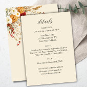  Terracotta Rust Boho Fall Wedding Informatiekaartje