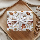 Terracotta Rust Boho Floral Herfst Foliage Cadeaupapier<br><div class="desc">Wikkel uw geschenken in een heerlijke herfst charme met dit aangepaste inpakpapier, met een boeiende botanische ontwerp. Een zachte witte achtergrond benadrukt een prachtige medley van warme terracotta bladeren, delicate crème bloemen, en subtiele bruine accenten, het creëren van een elegant patroon. Dit betoverende kunstwerk voegt een vleugje seizoensgebonden schoonheid toe,...</div>