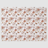 Terracotta Rust Boho Floral Herfst Foliage Tissuepapier (Voorkant)