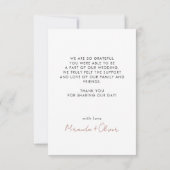 Terracotta Rust Boho Waterverf Bloemenbruiloft Bedankkaart (Achterkant)