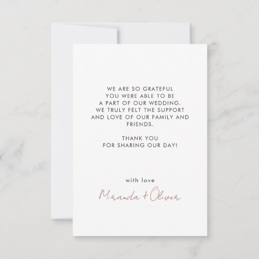 Terracotta Rust Boho Waterverf Bloemenbruiloft Bedankkaart (Achterkant)