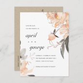 TERRACOTTA RUST BROWN FLORAL BEWAREN DE DATUM KAAR AANKONDIGINGSKAART (Voorkant / Achterkant)