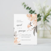 TERRACOTTA RUST BROWN FLORAL BEWAREN DE DATUM KAAR AANKONDIGINGSKAART (Staand voorkant)