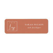 Terracotta Rust Custom Promotion Business Logo Etiket (Voorkant)