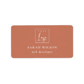 Terracotta Rust Custom Promotion Business Logo Etiket (Voorkant)