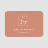 Terracotta Rust Custom Promotion Business Logo Naamplaatje (Voorkant)