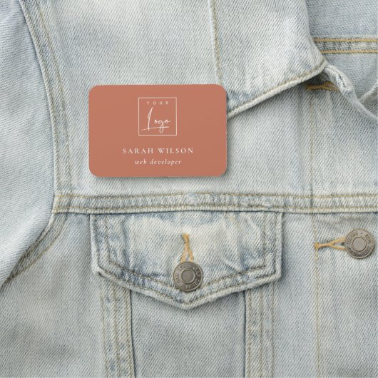 Terracotta Rust Custom Promotion Business Logo Naamplaatje (In situ)