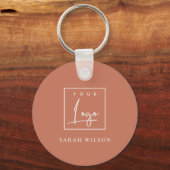 Terracotta Rust Custom Promotion Business Logo Sleutelhanger (Voorkant)