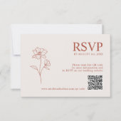 Terracotta Rust Earth Tone | Boho Flower QR code R RSVP Kaartje (Voorkant)