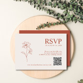 Terracotta Rust Earth Tone | Boho Flower QR code R RSVP Kaartje