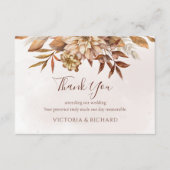 Terracotta Rust Floral Boho Fall Wedding Bedankkaart (Voorkant)