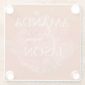  Terracotta Rust Floral Cute Wedding Party Glazen Onderzetter (Achterkant)