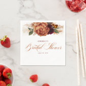 Terracotta Rust Floral Pampas Grass Vrijgezellenfe Servet (Insitu)