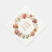 Terracotta Rust Floral Wreath 70th Birthday Servet (Hoek)
