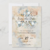 Terracotta Rust Flowers Boho Earthy Herfst Foliage Kaart (Voorkant)