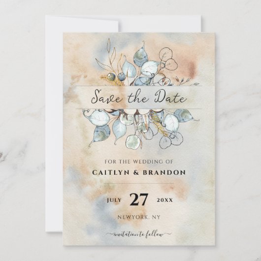 Terracotta Rust Flowers Boho Earthy Herfst Foliage Kaart (Voorkant)