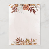 Terracotta Rust Flowers Boho Fall Wedding Details Informatiekaartje (Achterkant)