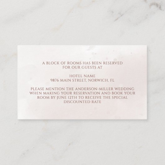 Terracotta Rust Flowers Boho Herfst Accommodations Informatiekaartje (Achterkant)