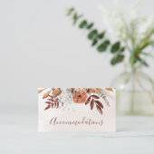 Terracotta Rust Flowers Boho Herfst Accommodations Informatiekaartje (Staand voorkant)