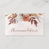 Terracotta Rust Flowers Boho Herfst Accommodations Informatiekaartje (Voorkant)