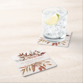 Terracotta Rust Flowers Boho Herfst Foliage Kartonnen Onderzetters (Insitu)