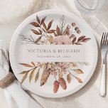 Terracotta Rust Flowers Boho Herfst Foliage Papieren Bordje<br><div class="desc">Voeg een vleugje aardse elegantie toe aan uw herfstbruiloft met deze boho waterverf herfst bloemenpapier borden. Met een trendy ontwerp van verbrande sinaasappels bloemen, kopertinten bladeren en pampasgras, zijn deze borden ideaal voor een rustieke herfstbruiloft of bohemien feest. De wegwerp borden zijn gemaakt van stevig papier en zijn ideaal voor...</div>