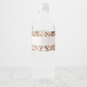 Terracotta Rust Flowers Boho Herfst Foliage Waterfles Etiket (Achterkant)