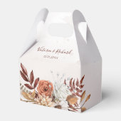 Terracotta Rust Flowers Boho Herfst Foliage Weddin Bedankdoosjes (Voorkant Zijde)