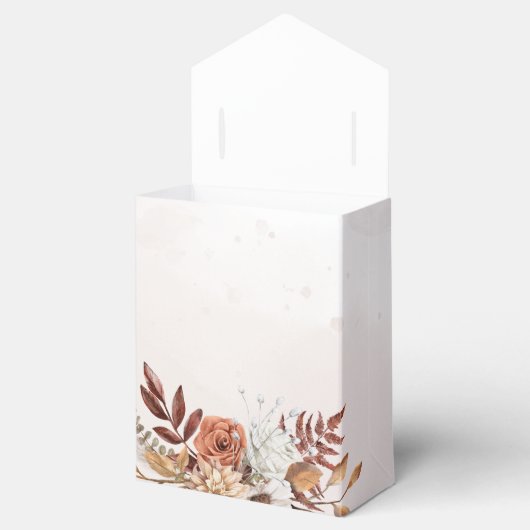 Terracotta Rust Flowers Boho Herfst Foliage Weddin Bedankdoosjes (Geopend)