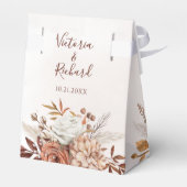 Terracotta Rust Flowers Boho Herfst Foliage Weddin Bedankdoosjes (Achterkant)