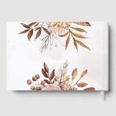 Terracotta Rust Flowers Boho Herfst Foliage Weddin Gastenboek (Achterkant)