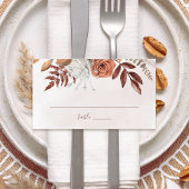 Terracotta Rust Flowers Boho Herfst Foliage Weddin Plaatskaartje