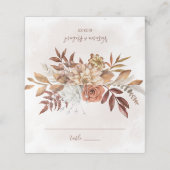 Terracotta Rust Flowers Boho Herfst Foliage Weddin Plaatskaartje (Buitenkant ongevouwen)