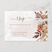 Terracotta Rust Flowers Boho Herfst Foliage Weddin RSVP Kaartje (Voorkant)