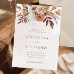 Terracotta Rust Flowers Boho Herfst Foliage Weddin Save The Date<br><div class="desc">Moderne bohemische stijl Sparen de datakaarten met waterverf bloemen en valbladeren in oorrijke tinten zoals roestbruin,  verbrand sinaasappel en terracotta. Ideale keuze voor herfstbruiloften.</div>