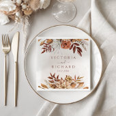 Terracotta Rust Flowers Boho Herfst Foliage Weddin Servet