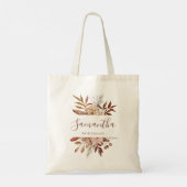 Terracotta Rust Flowers Boho Herfst Foliage Weddin Tote Bag (Achterkant)