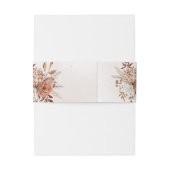 Terracotta Rust Flowers Boho Herfst Foliage Weddin Uitnodigingen Wikkel (Achterkant Voorbeeld)