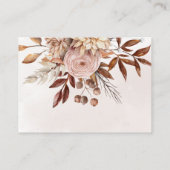 Terracotta Rust Flowers Boho Herfst Honeymoon Fond Informatiekaartje (Achterkant)