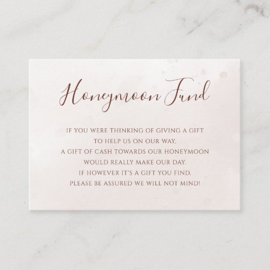 Terracotta Rust Flowers Boho Herfst Honeymoon Fond Informatiekaartje (Voorkant)